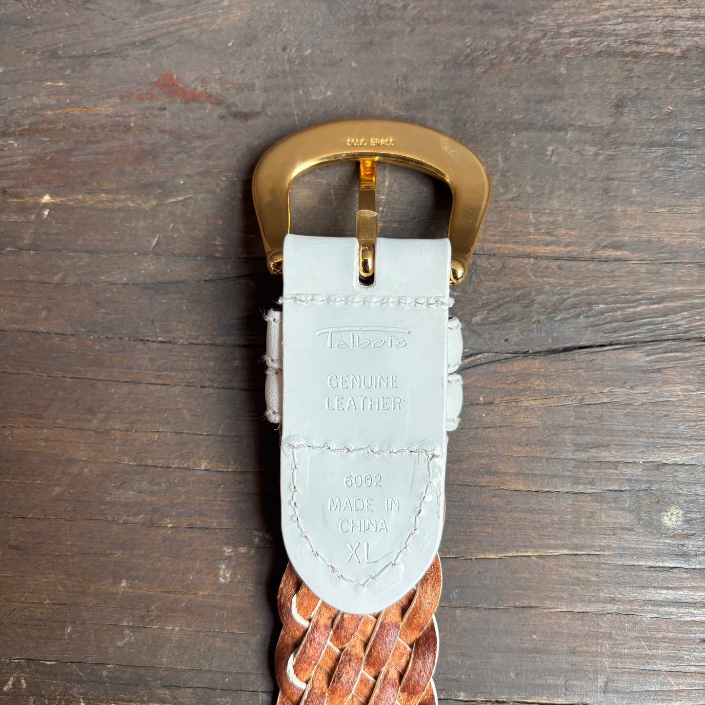 Vintage Talbots White Braided Leather Belt