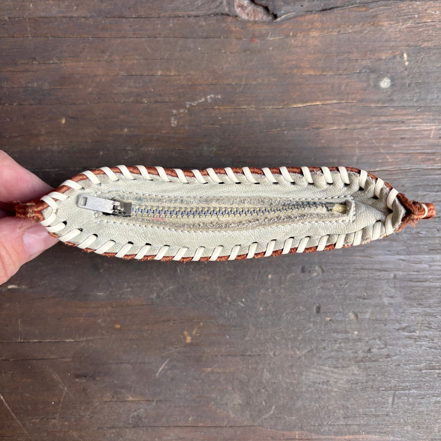 Vintage Leather Canoe Pouch