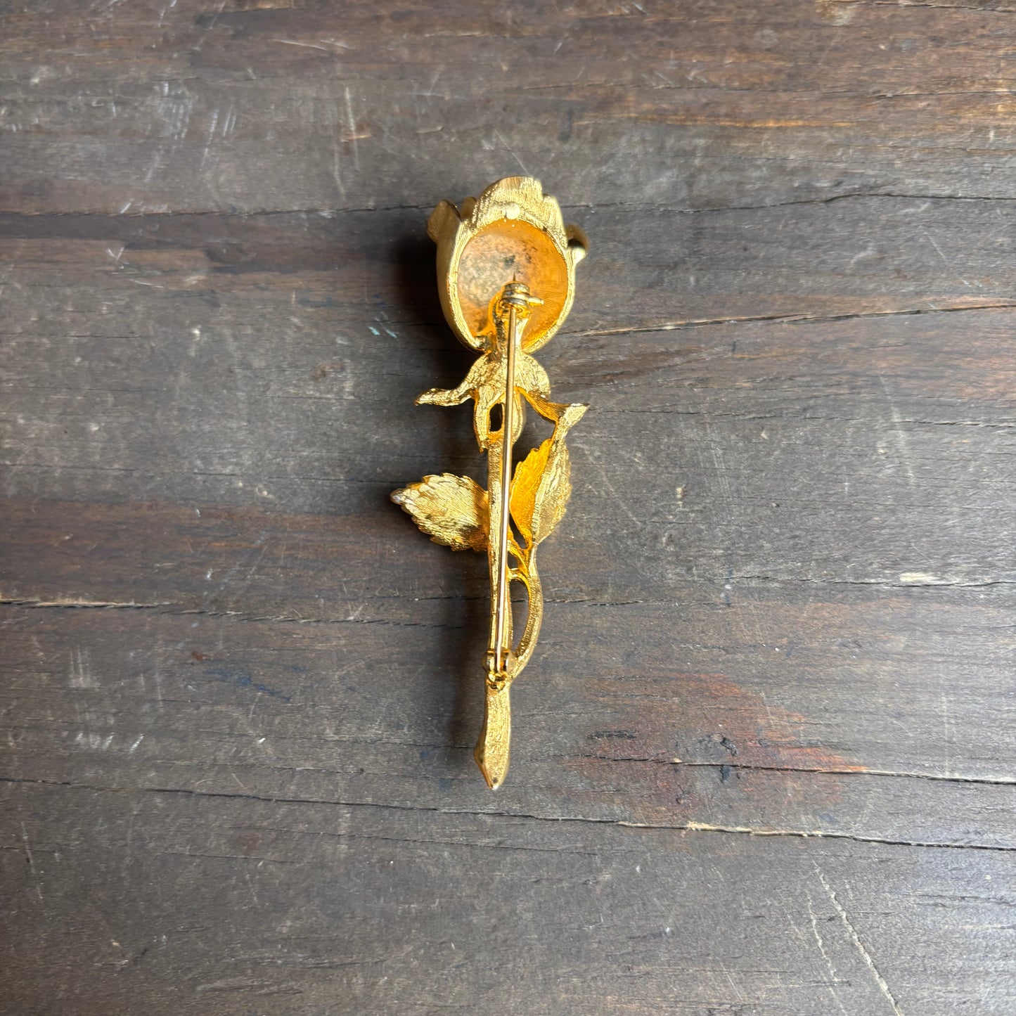 Rose Pin with Rhinestones