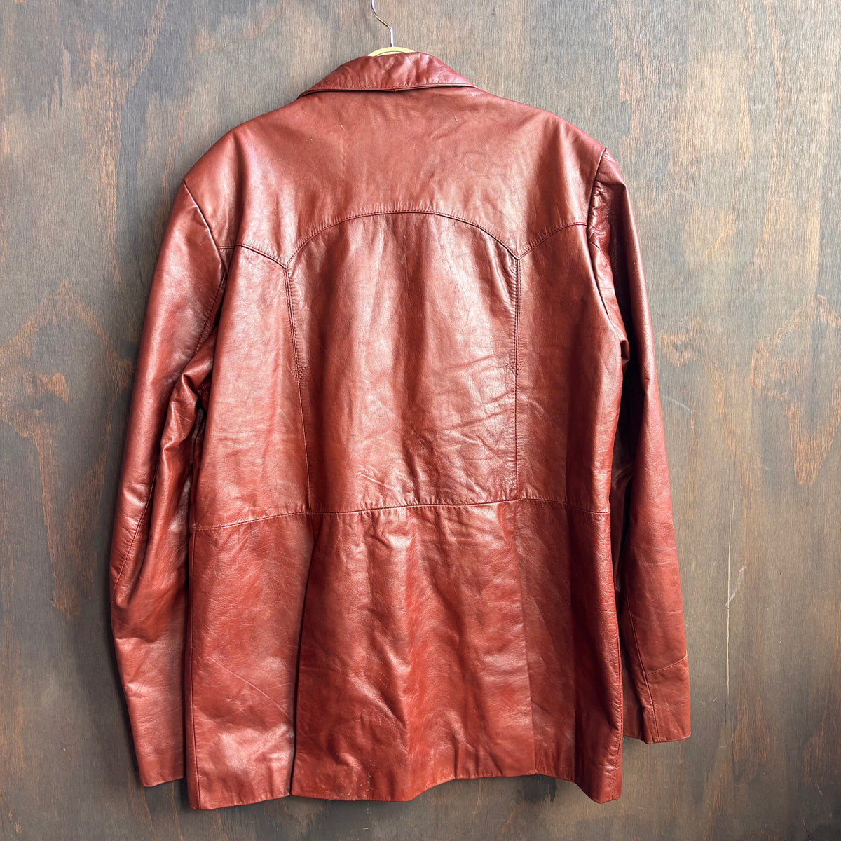 Vintage Brown Leather Blazer