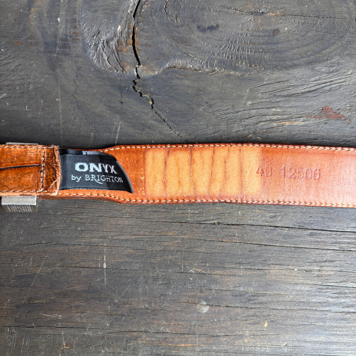Vintage Onyx by Brighton Tan Leather Belt