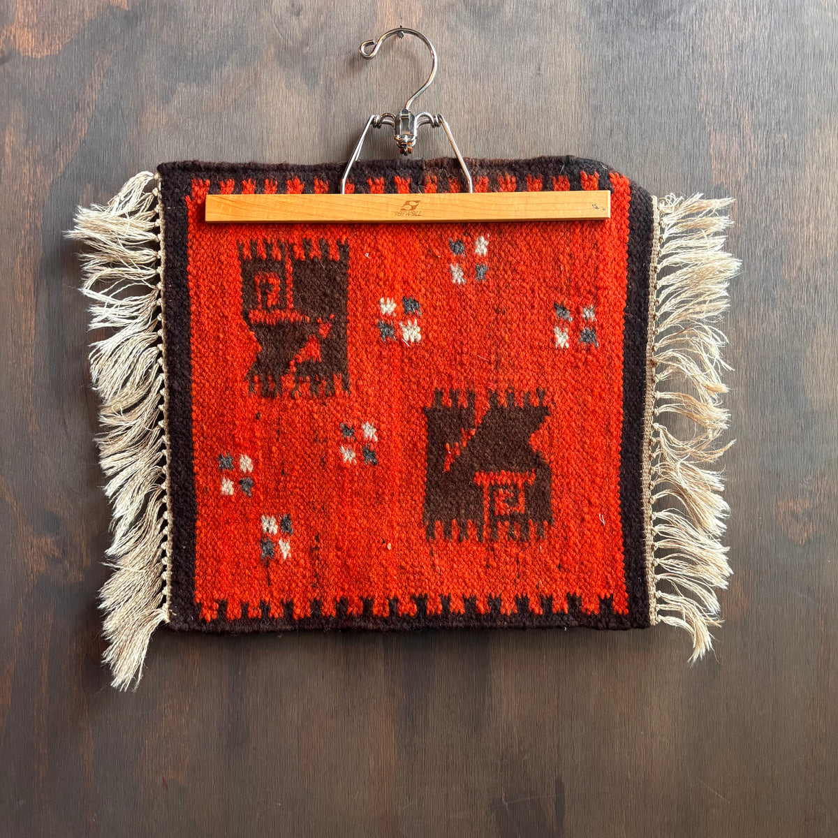 Vintage Orange Wool Placemat