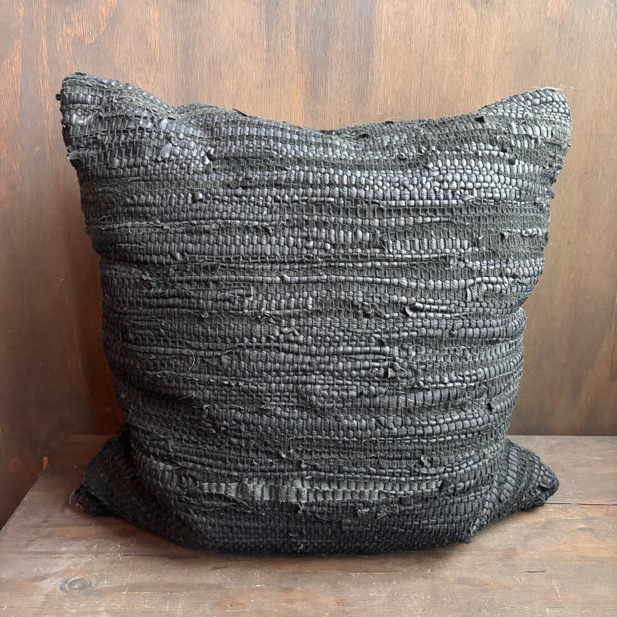 XL Black Woven Pillows (set of 2)