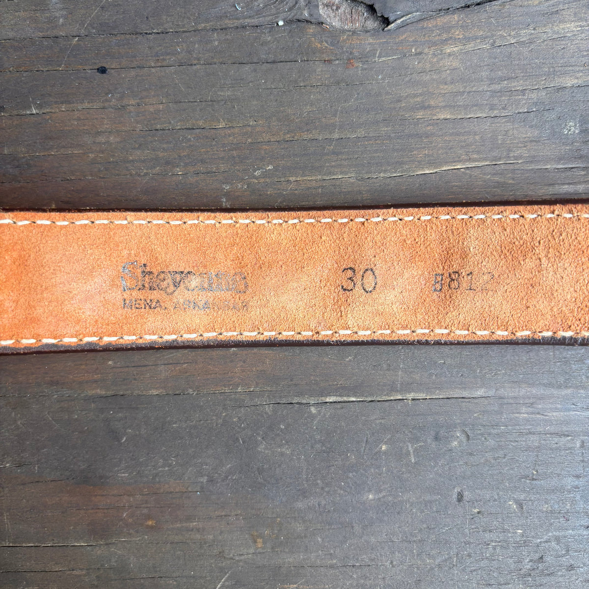 Vintage Tan Tooled Leather Belt