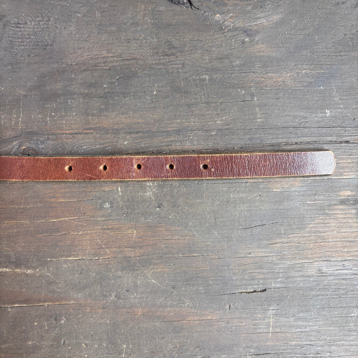 Vintage Thin Brown Leather Belt