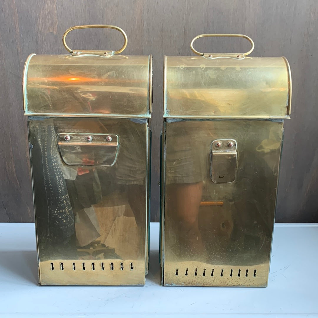 Antique oil lanterns (set of 2)