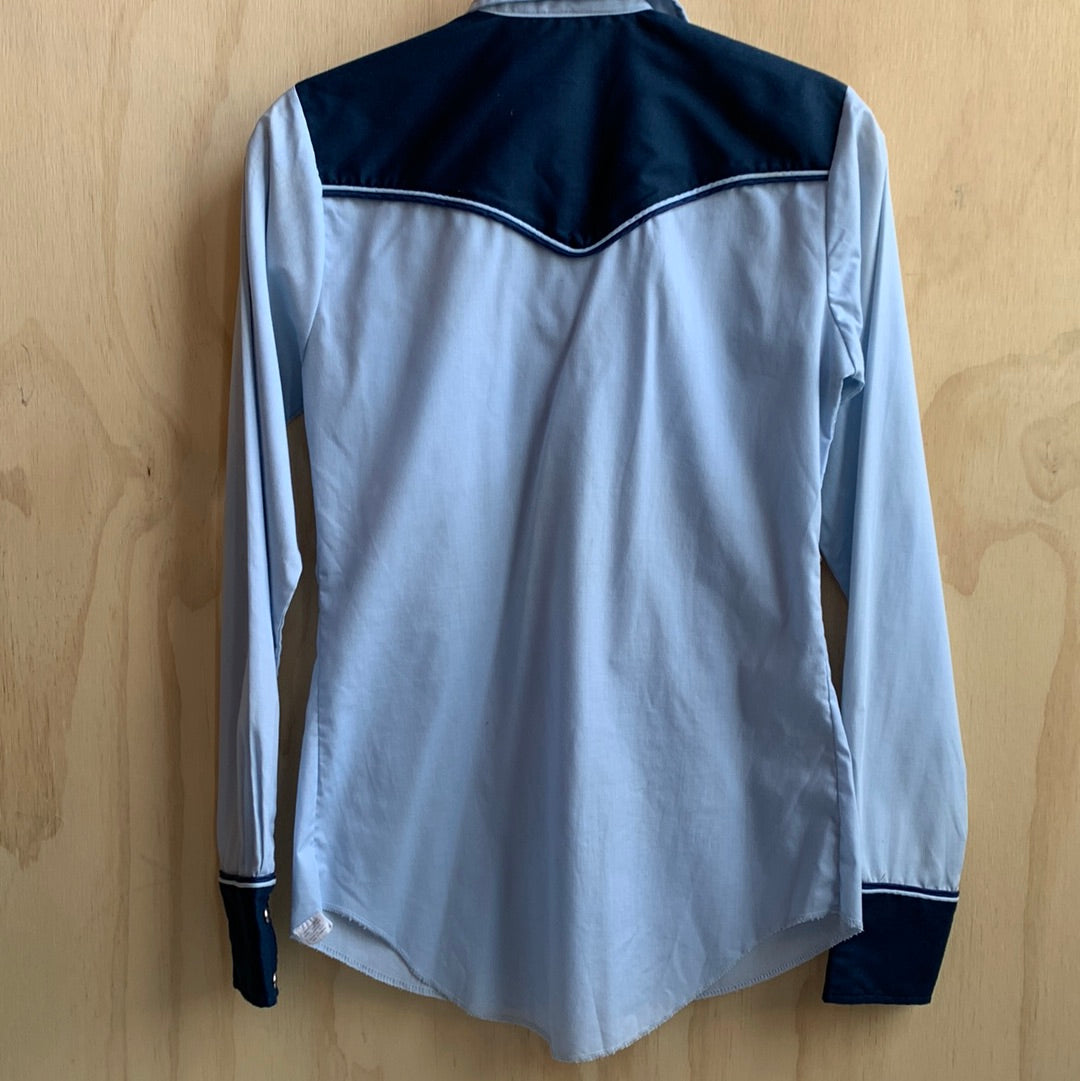 H Bar C fitted blue button up