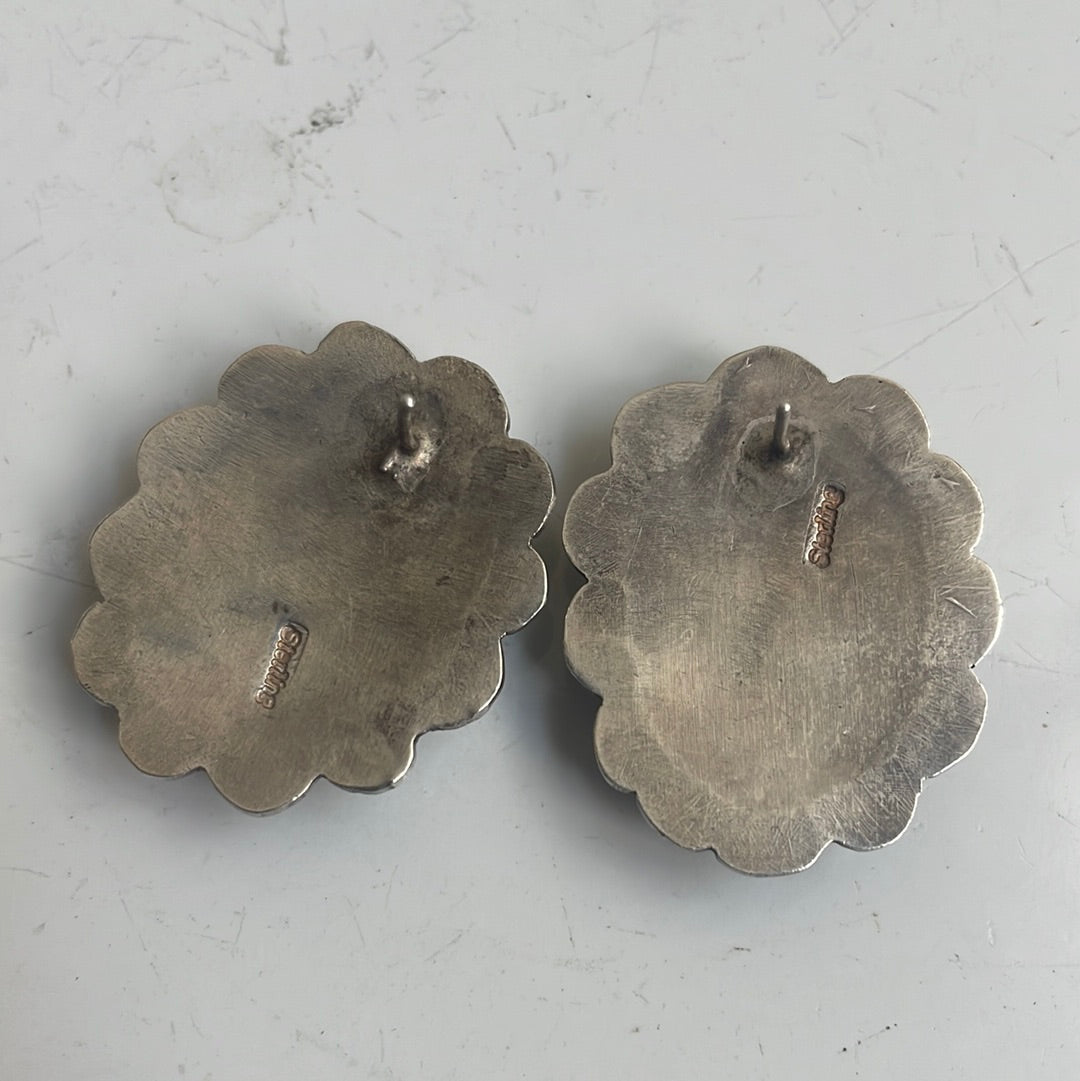 Sterling Silver with Oval Turquoise Stud Earrings