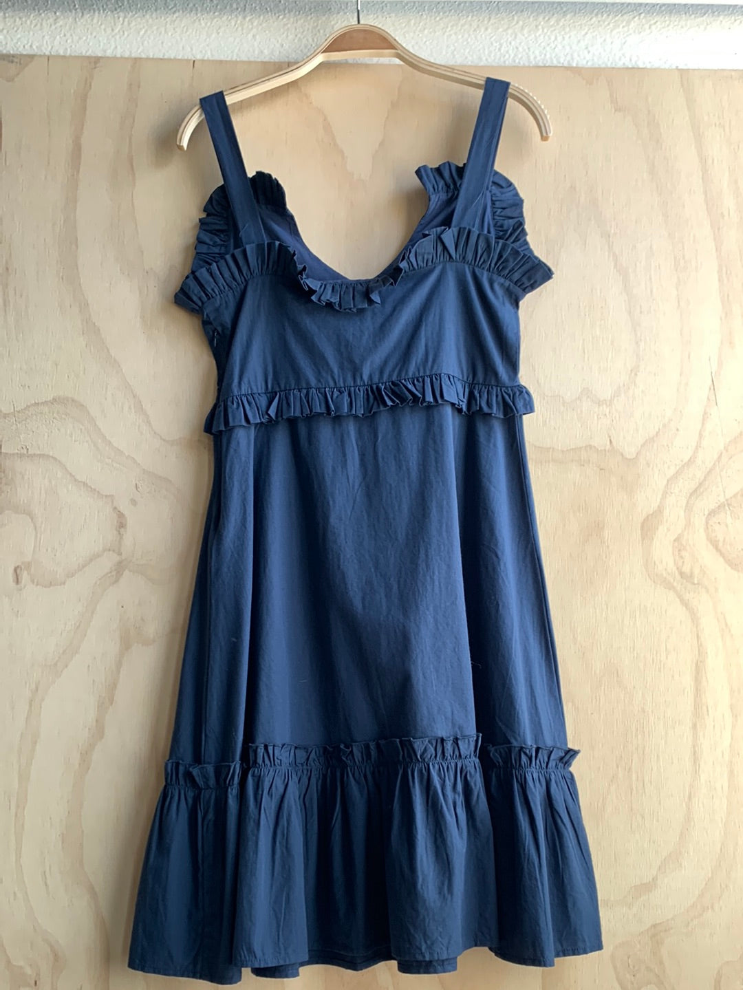 Navy ruffle dress