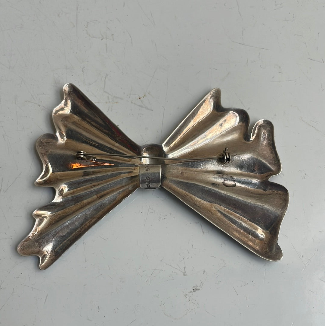 Sterling Silver Bow Brooch