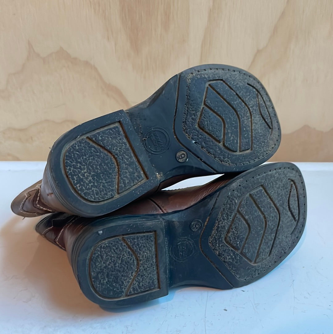 Kid’s Brown Boots with White embroidery