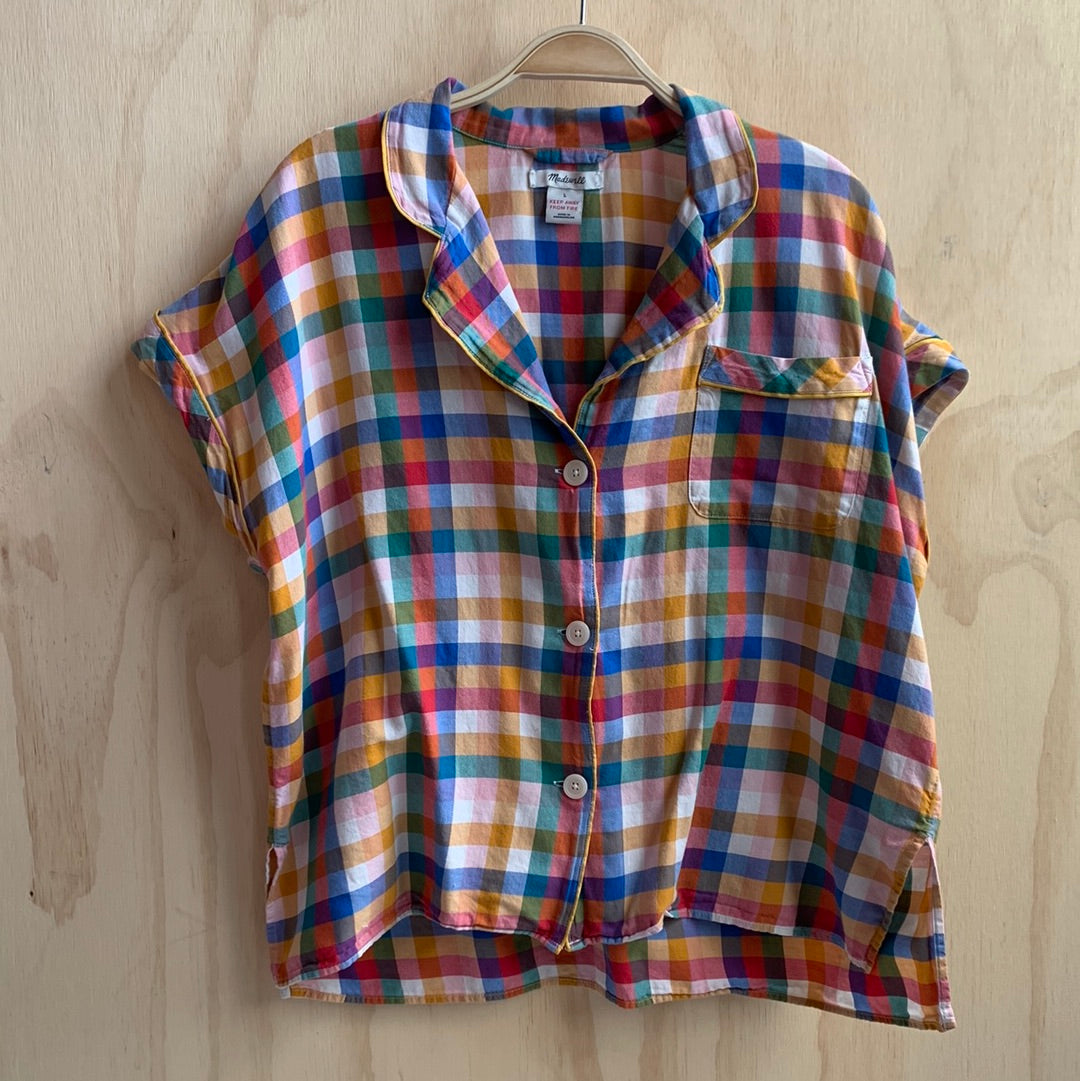 Boxy plaid button down