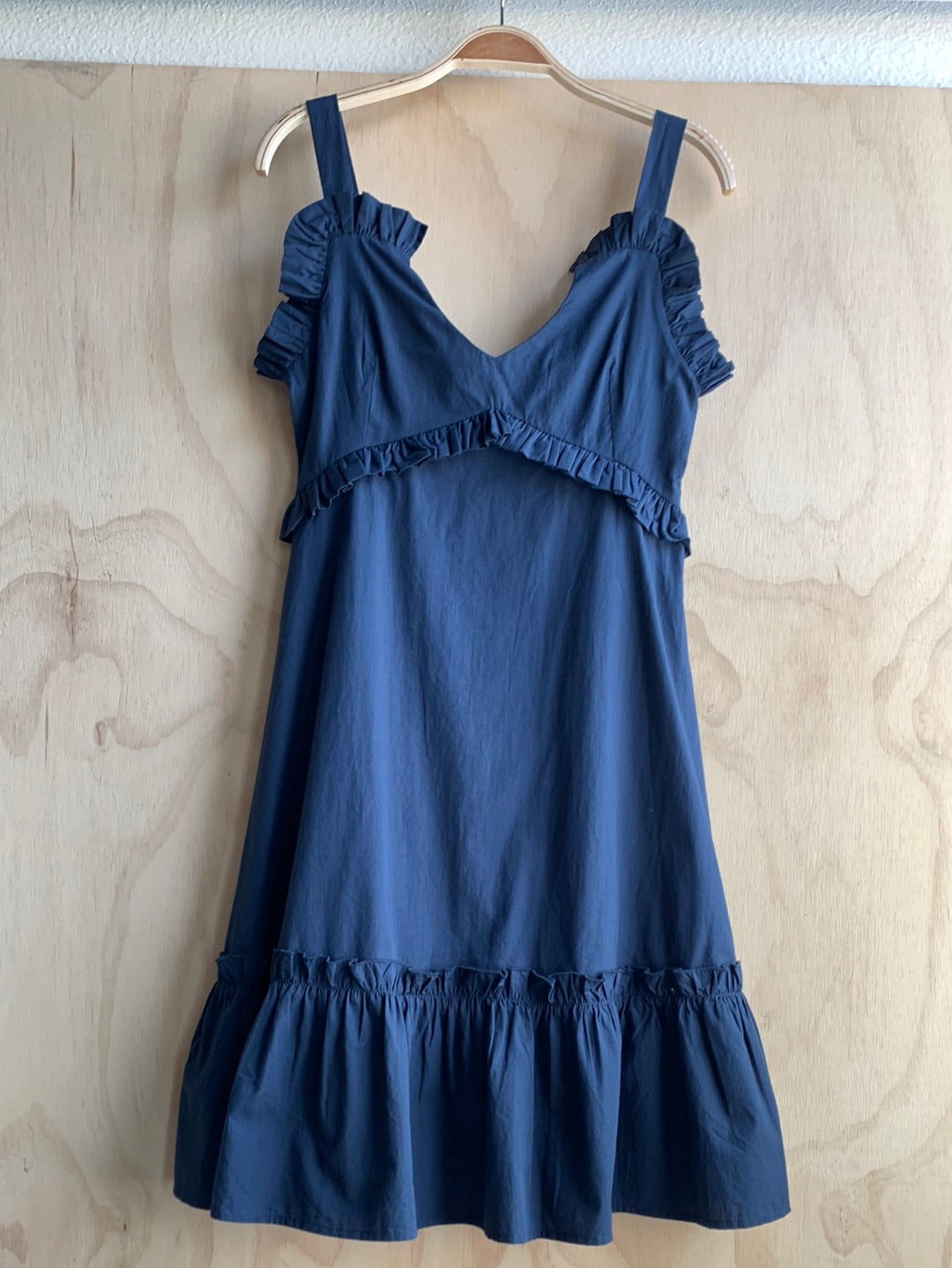 Navy ruffle dress