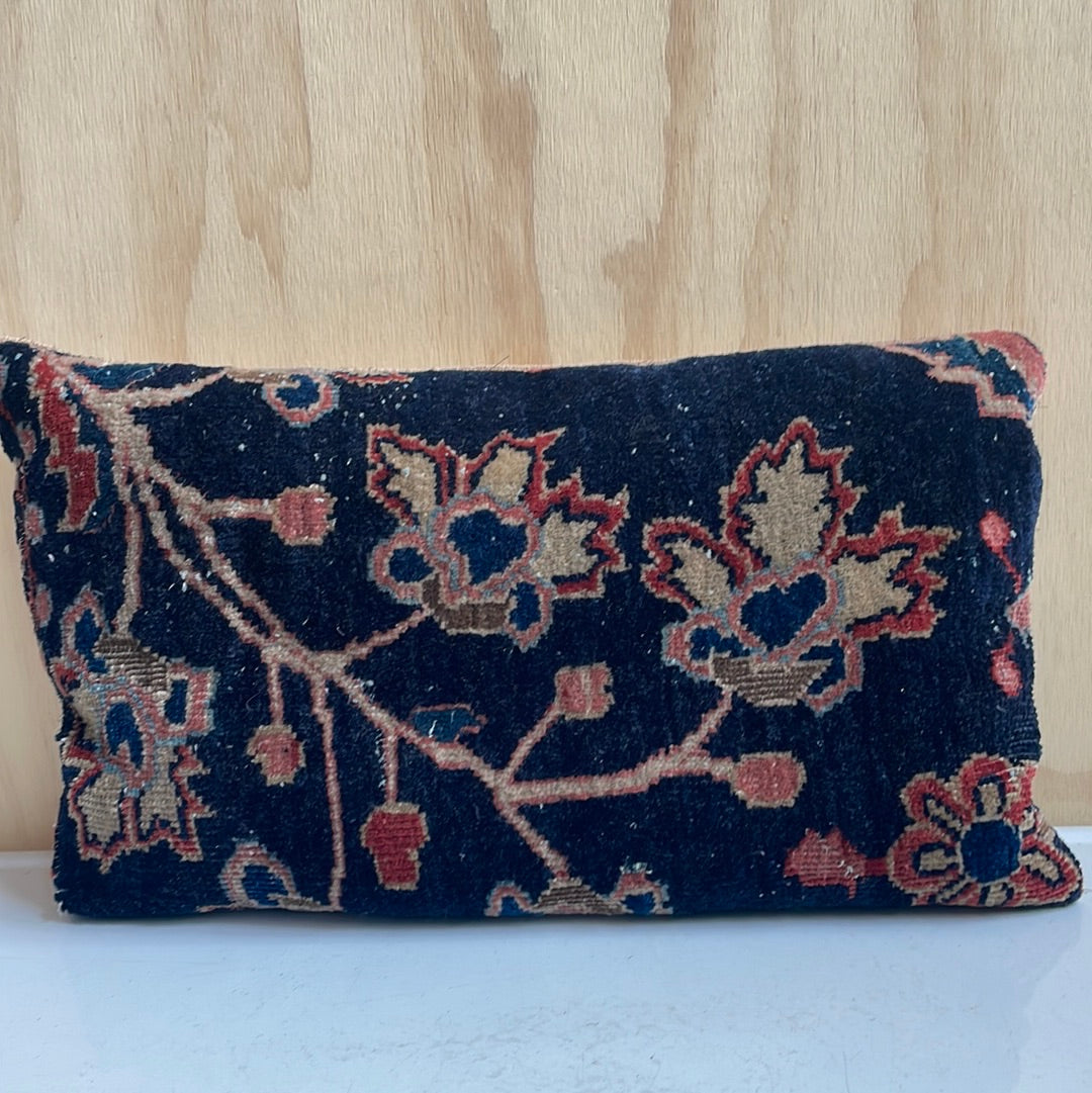 Red, Navy, Brown Floral Decorative Pillows