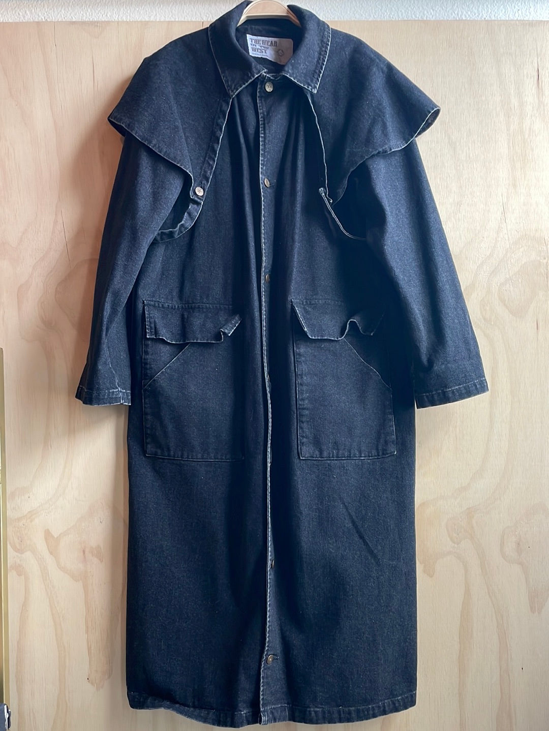 Vintage Black Denim Duster