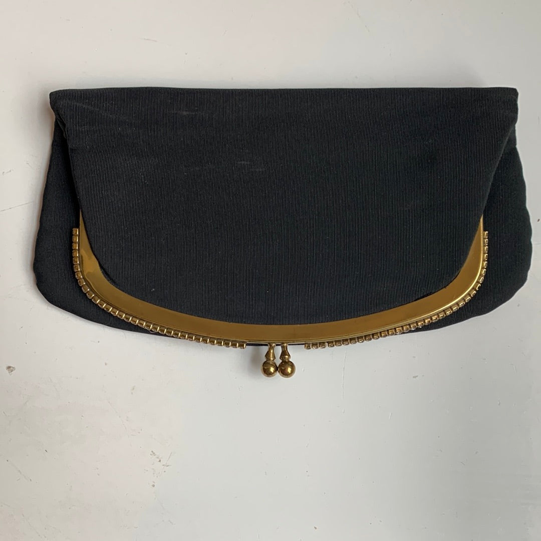Black fold over clutch