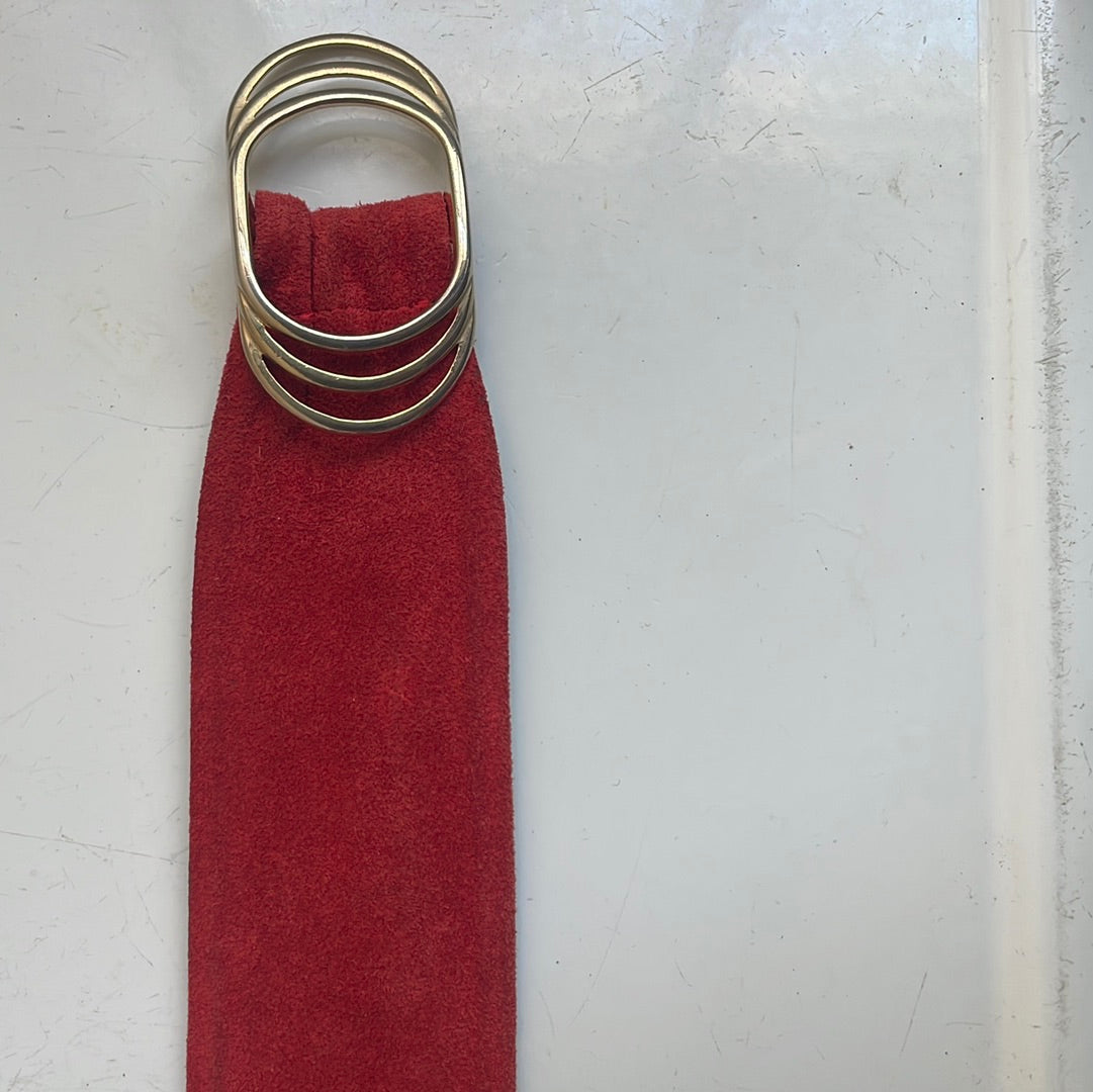 Red suede belt