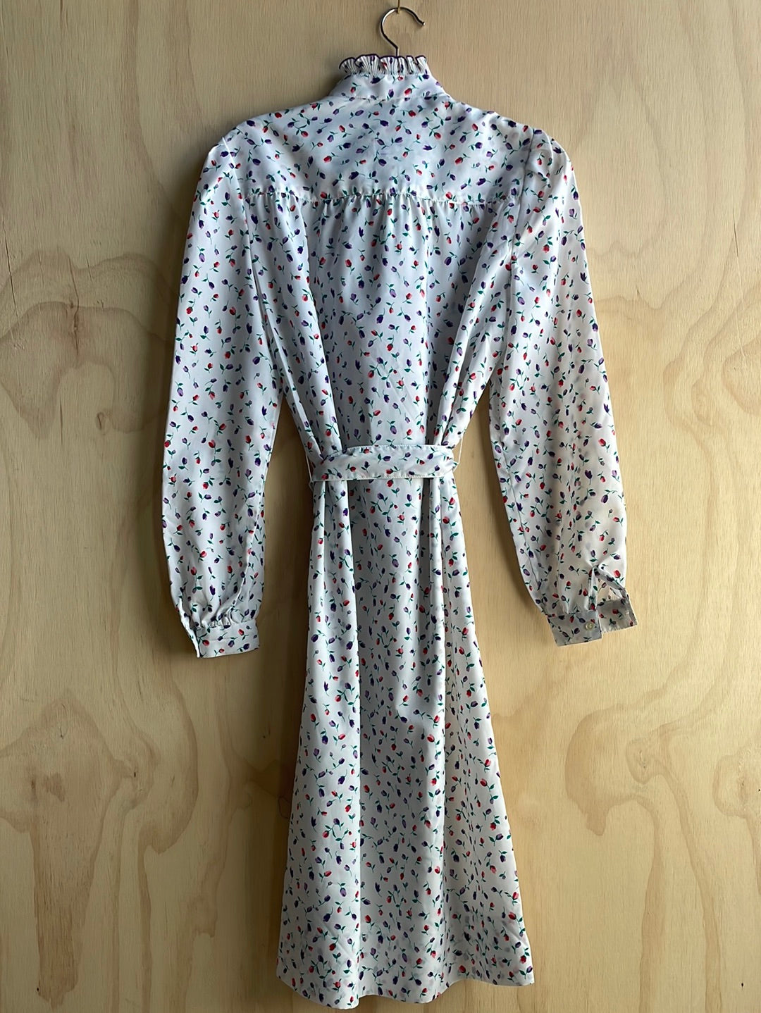 Vintage White Dress with Floral Design
