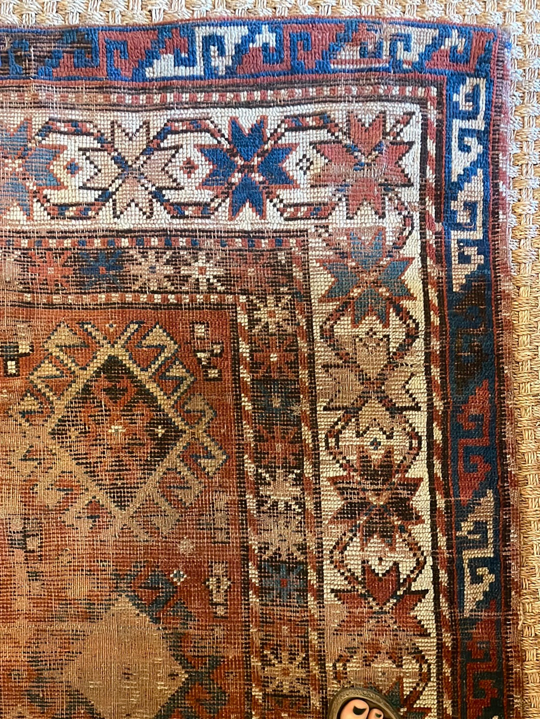 Red, White, Blue Geometric Turkish Runner