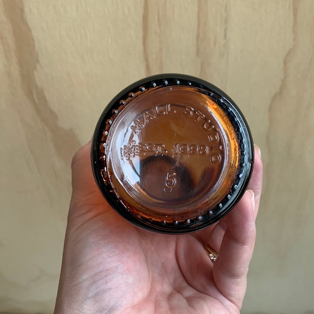 Amber glass bottle