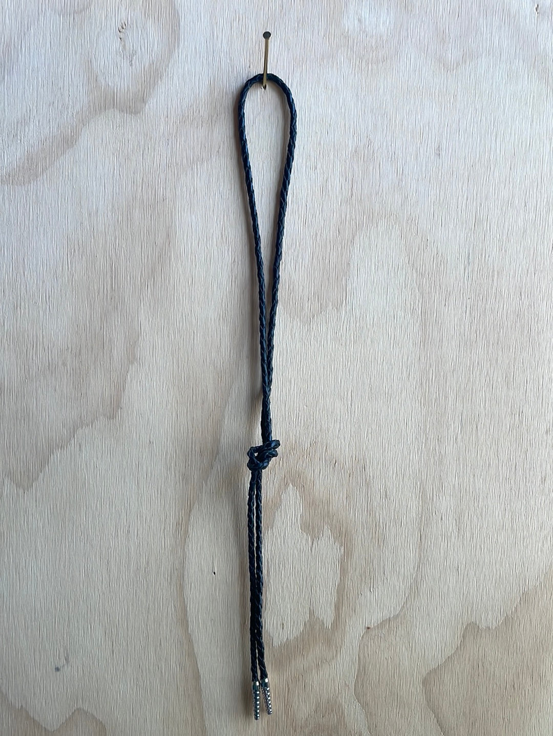 Black leather bolo cord