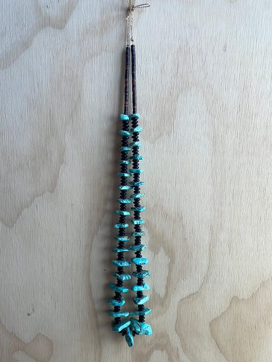 Turquoise, Onyx and Heishi Bead Necklace