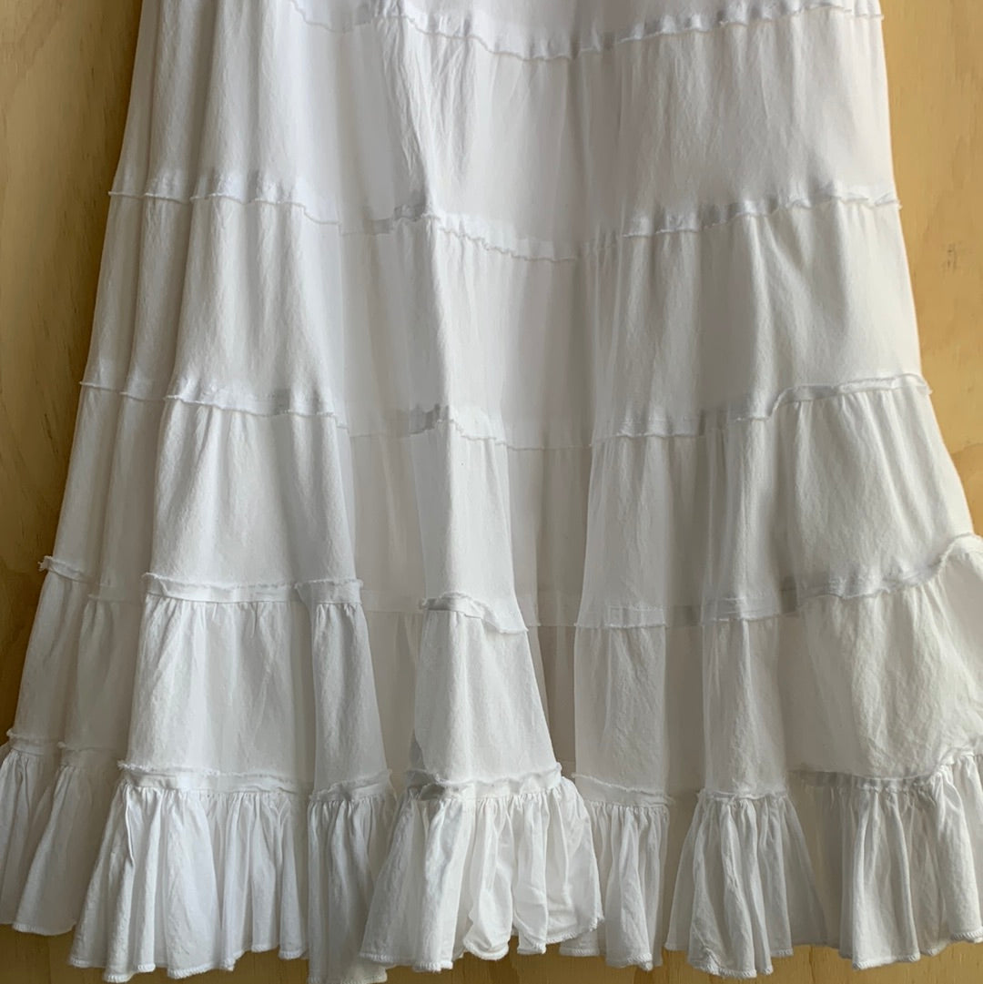 White cotton prairie skirt