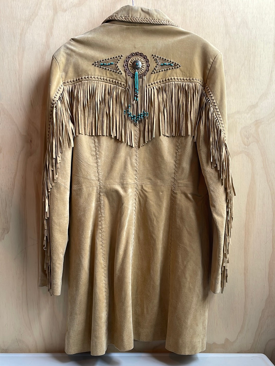 Scully Fringe Leather Jacket with Turquoise beads