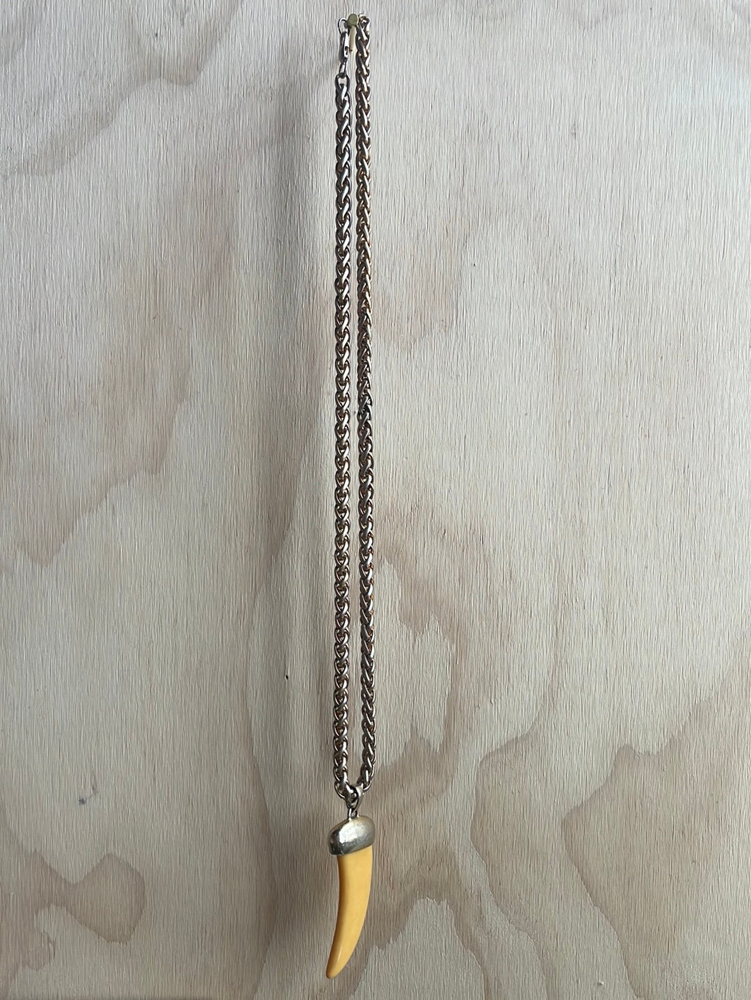 1970s Alexis Kirk Gold Chain necklace with fake ivory