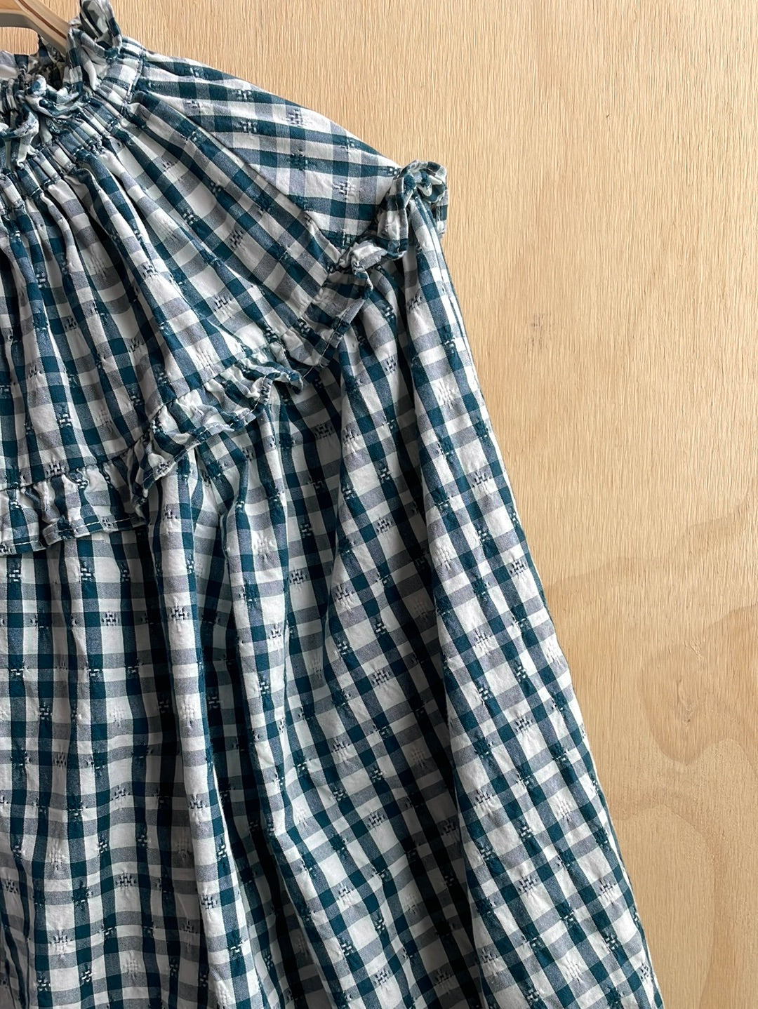 Blue/Green Plaid Top