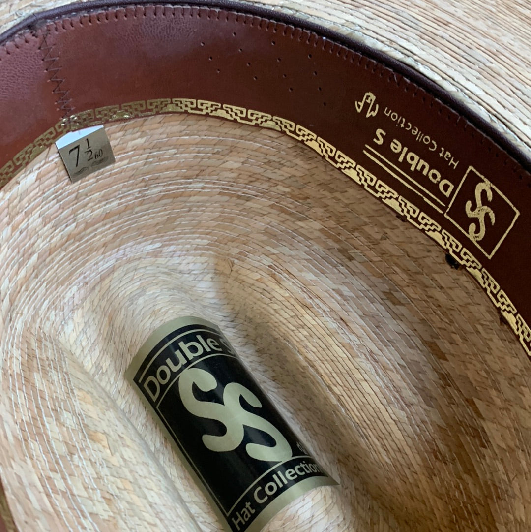 DoubleS Western straw hat with brown tie