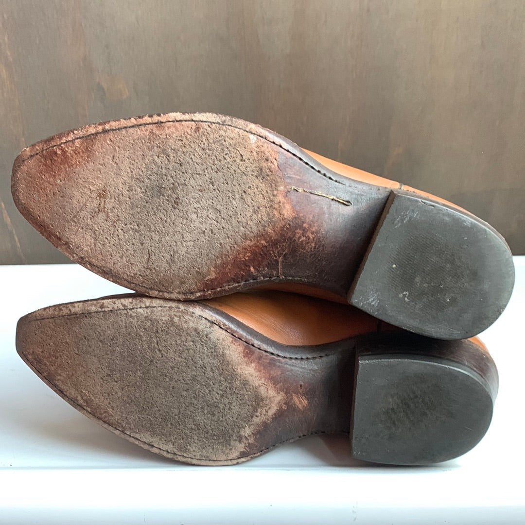Camel leather Western boot