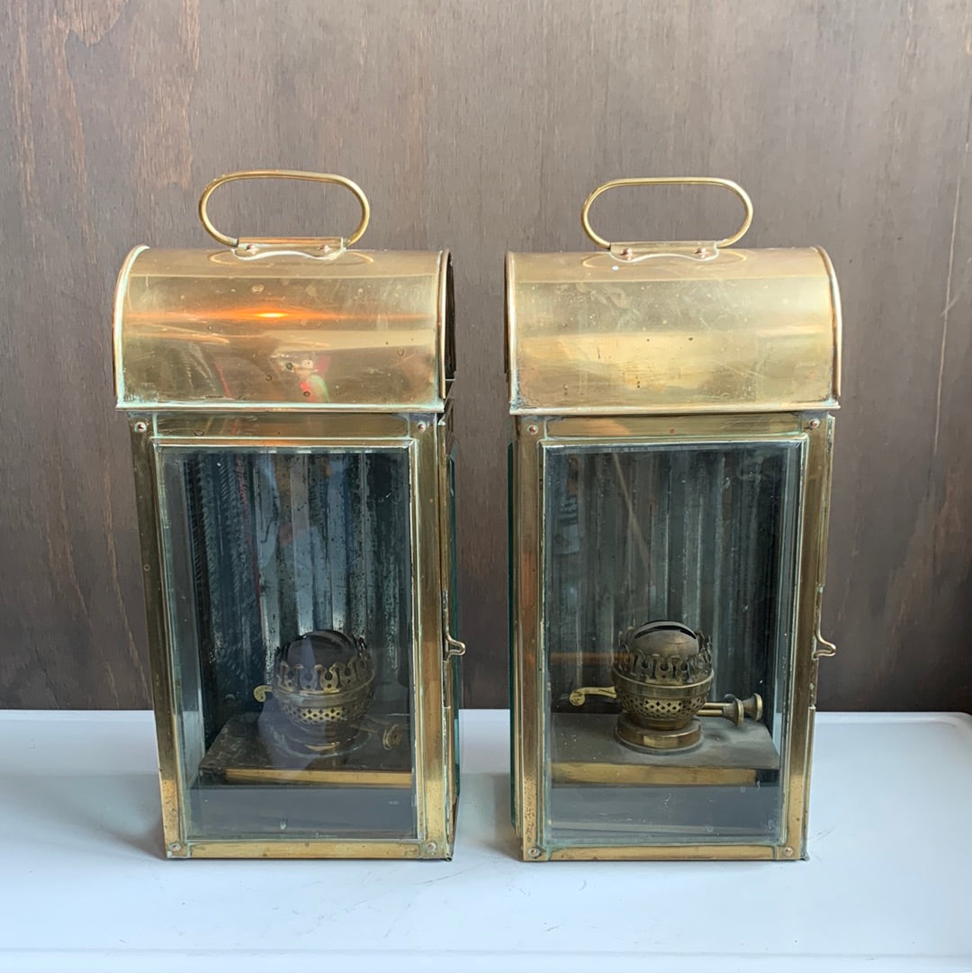 Antique oil lanterns (set of 2)
