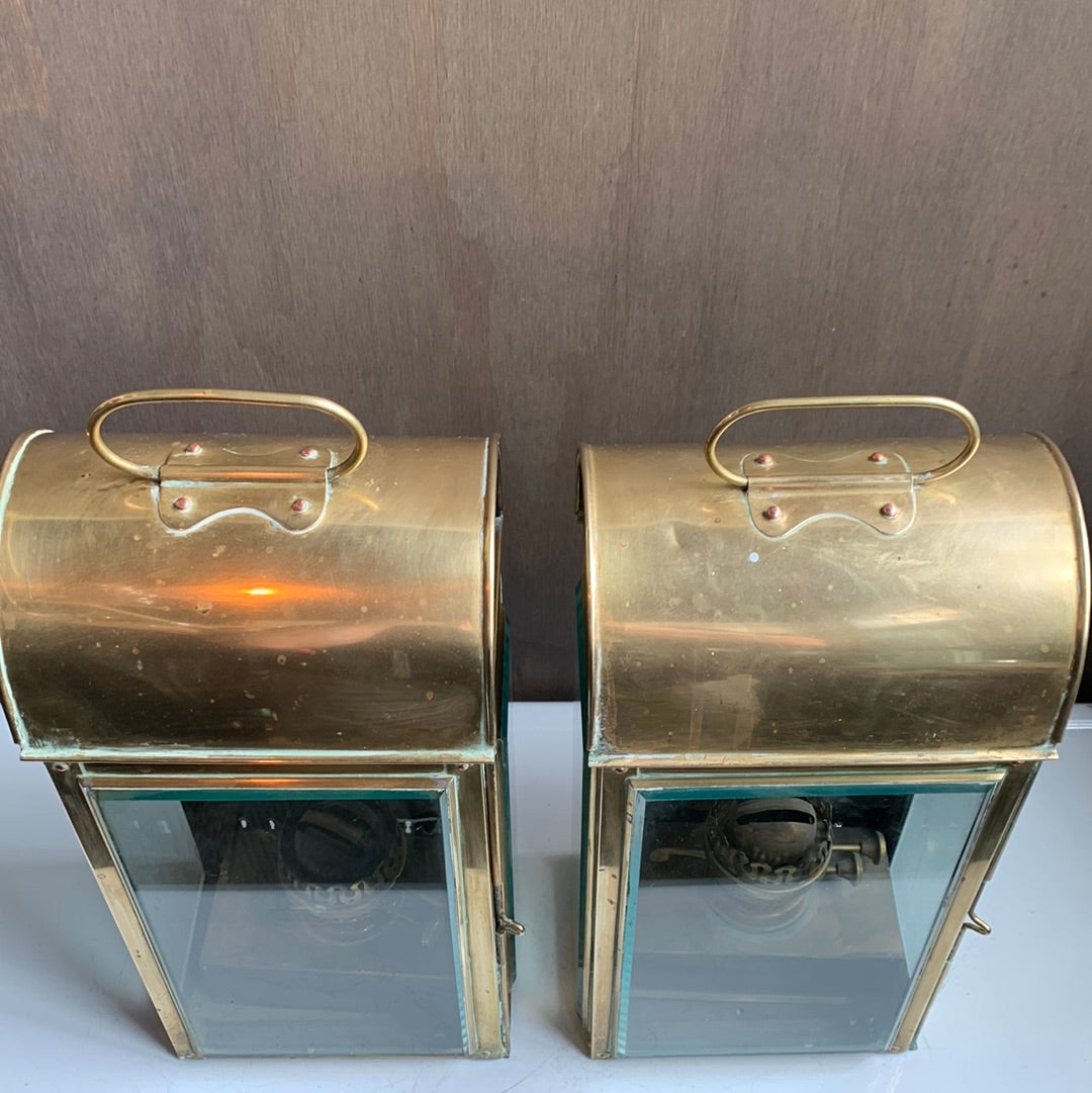 Antique oil lanterns (set of 2)
