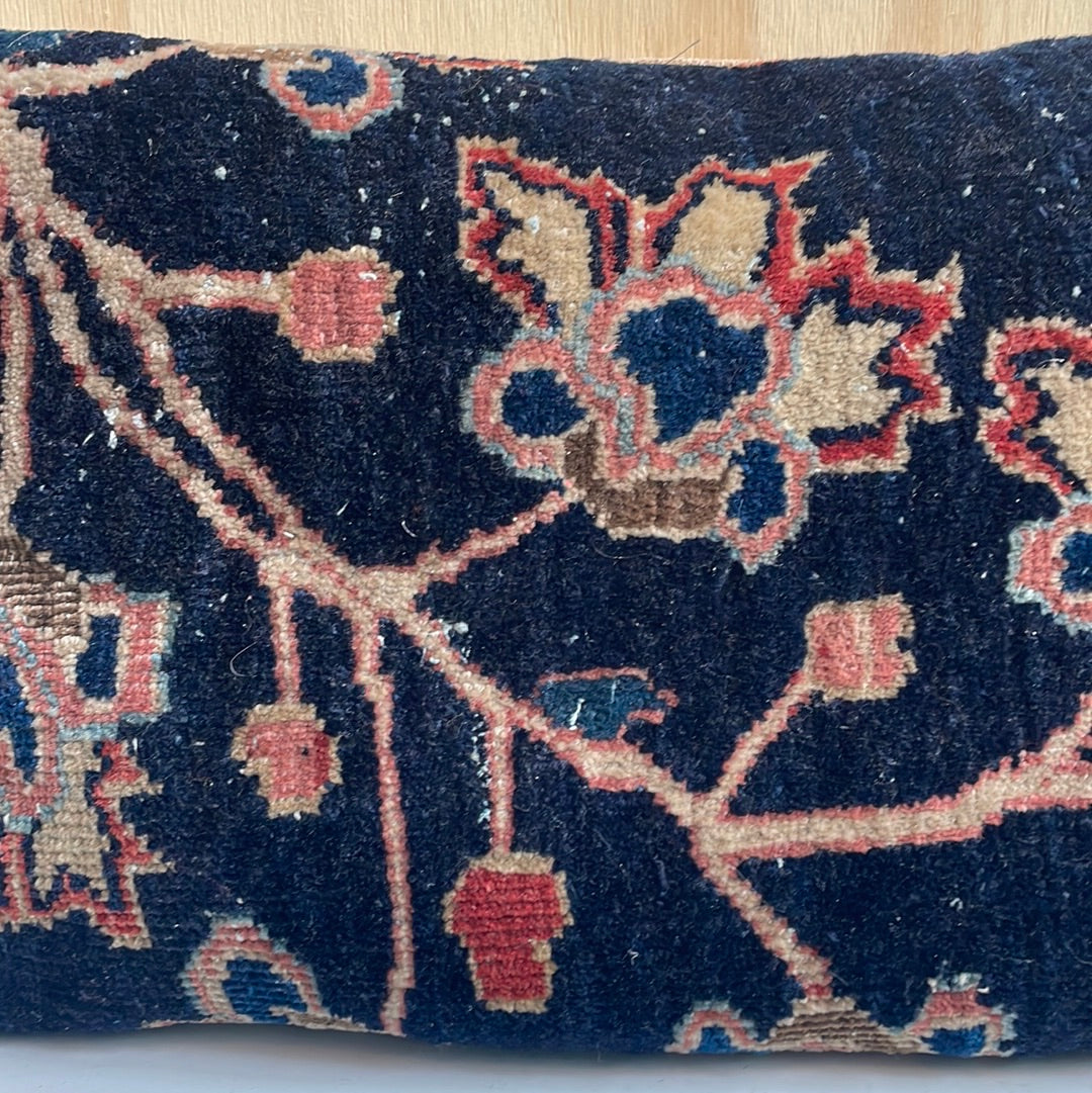 Red, Navy, Brown Floral Decorative Pillows