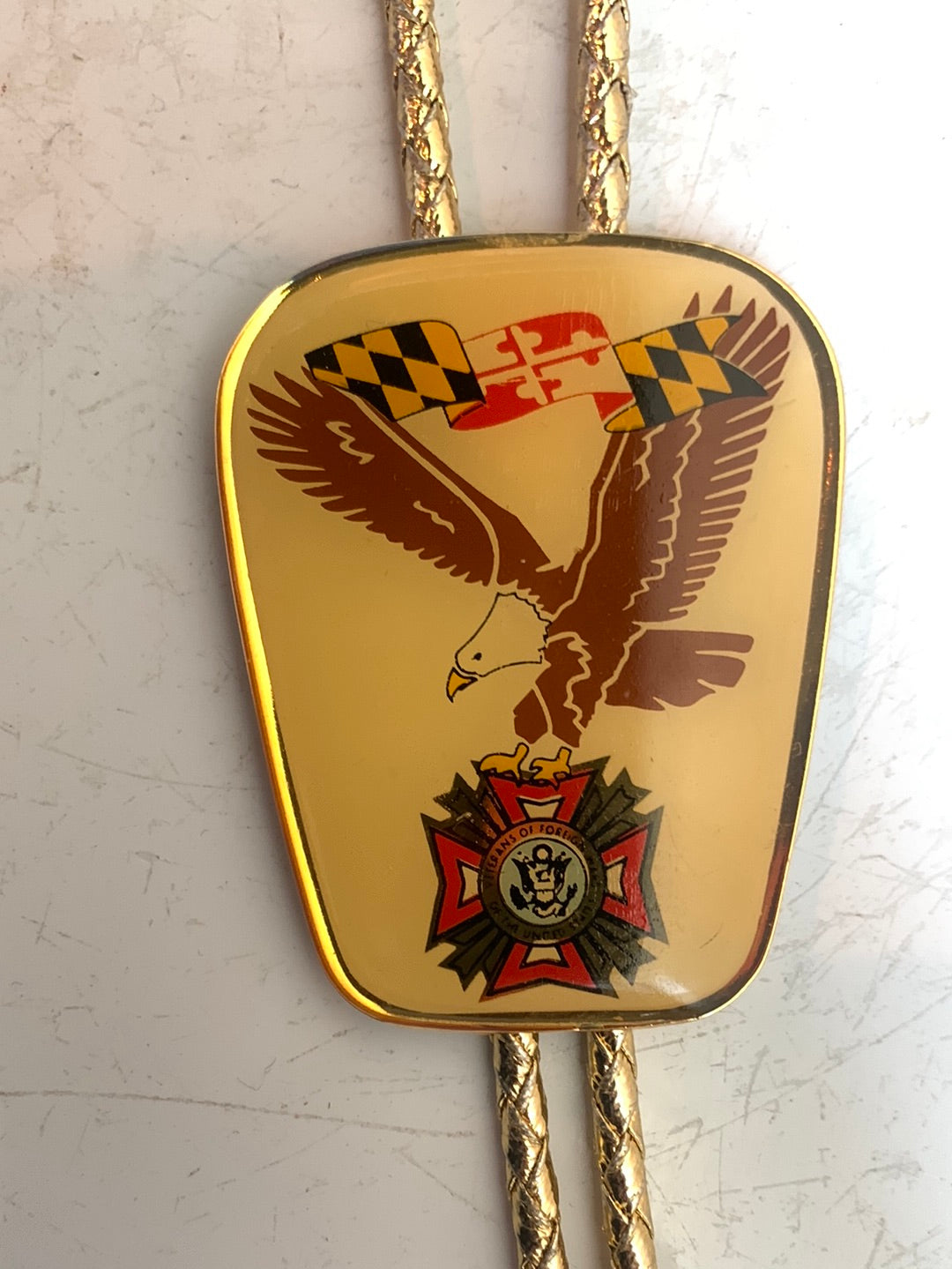 Gold Bald Eagle bolo tie