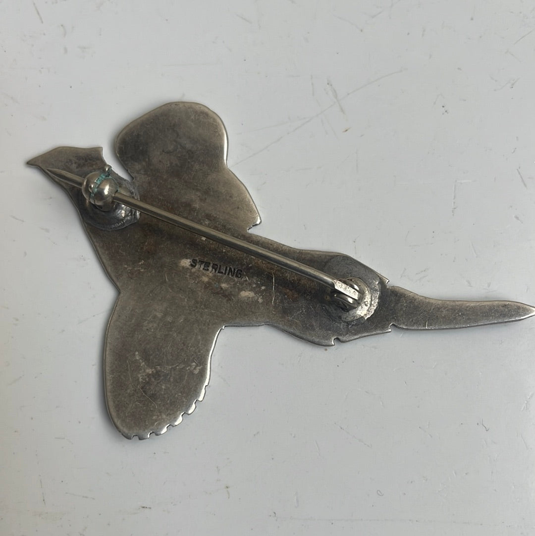 Sterling Silver Quail Brooch