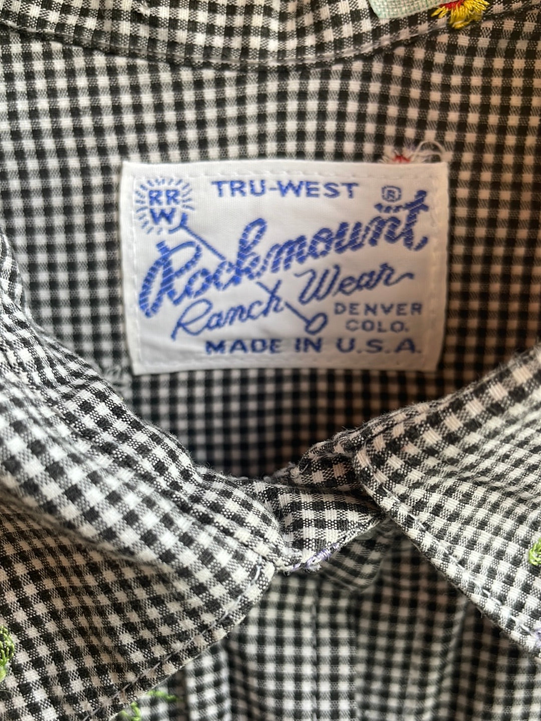 Women’s Rockmount black and white gingham pear snap