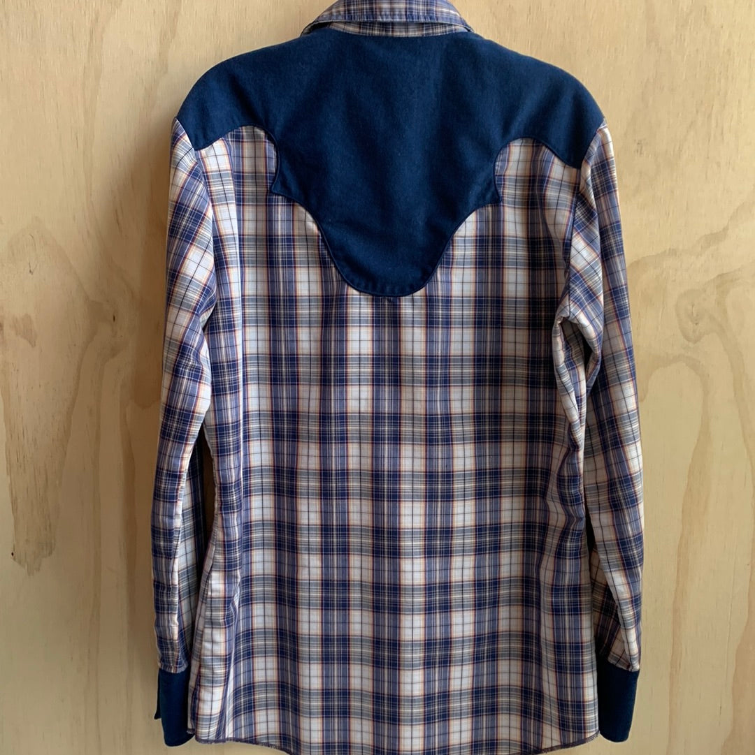 Plaid Western shirt with navy details