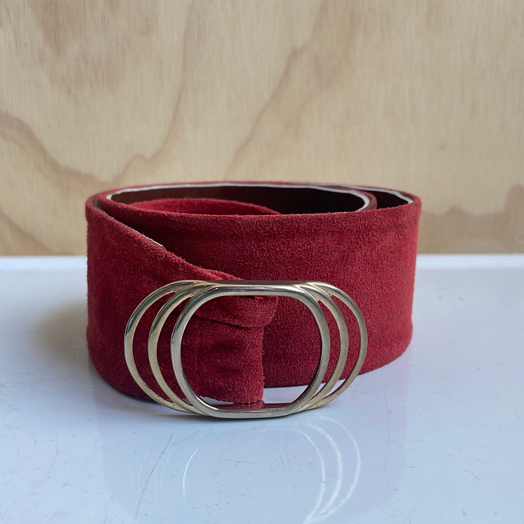 Red suede belt