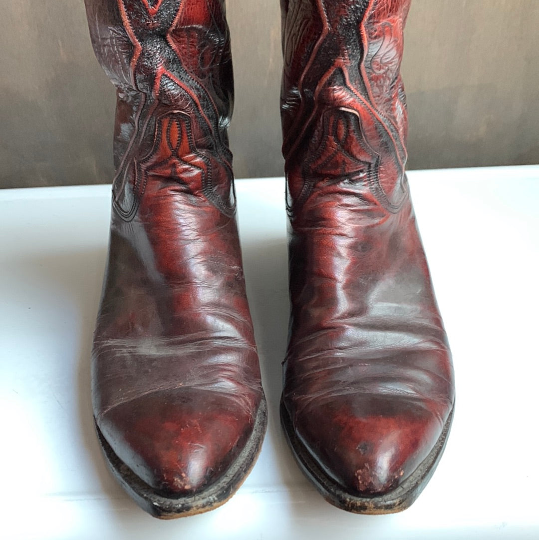 Lucchese Burgundy Western Boot