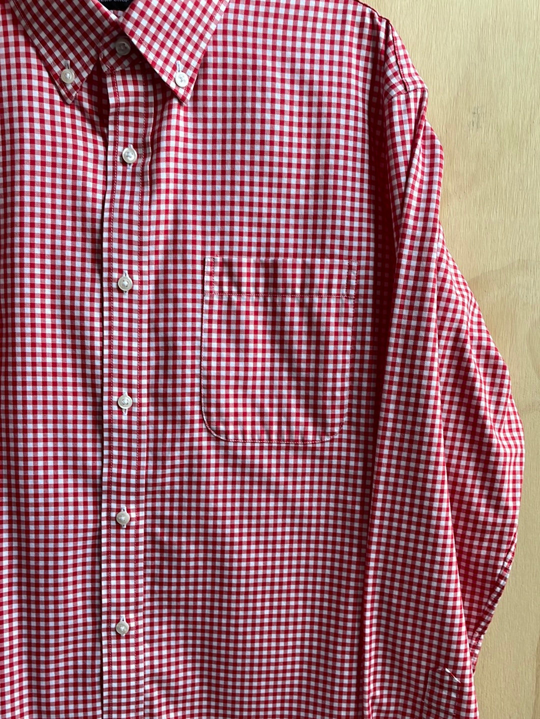 Red and White Checkered Button down shirt