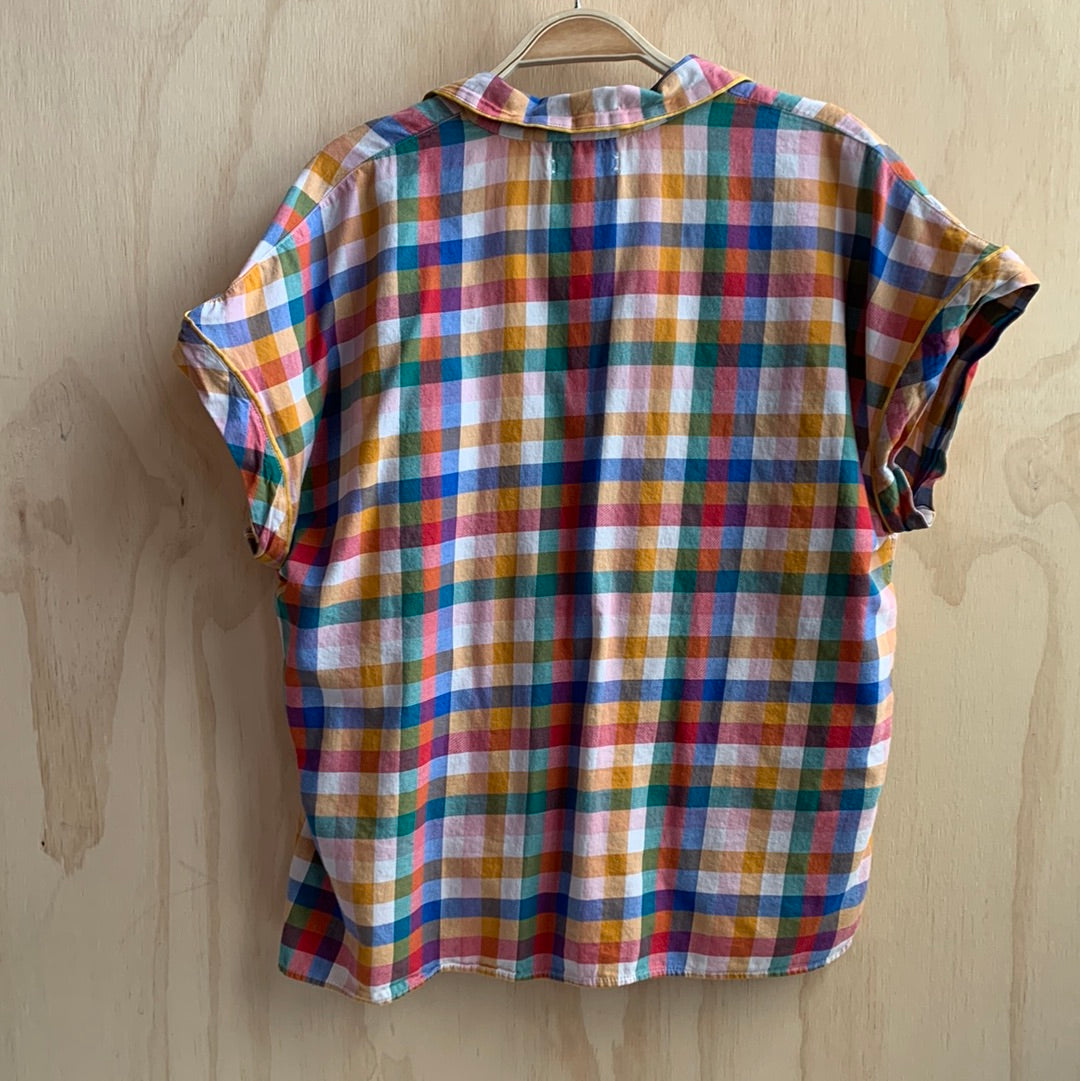 Boxy plaid button down