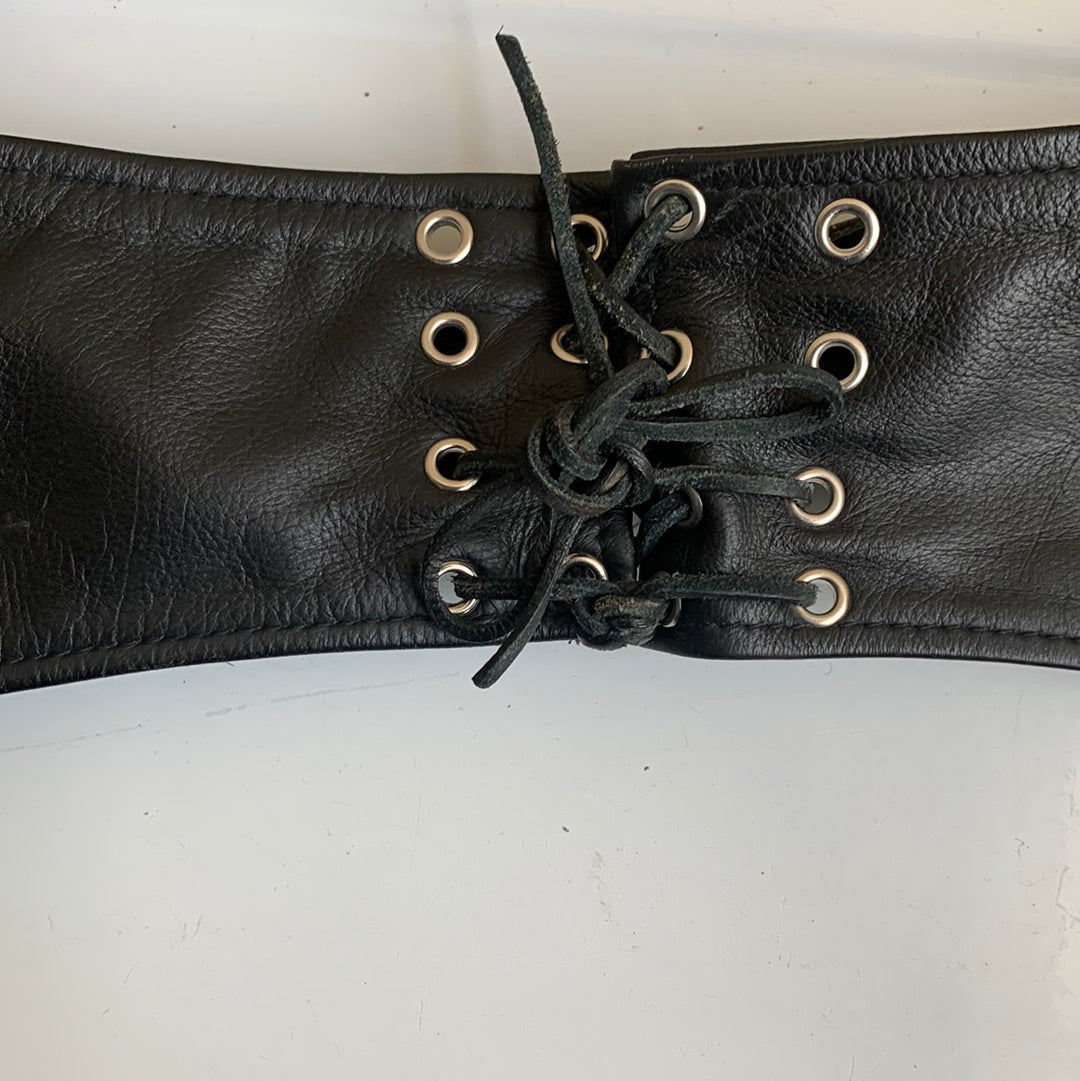 Black Leather Chaps with Eagle