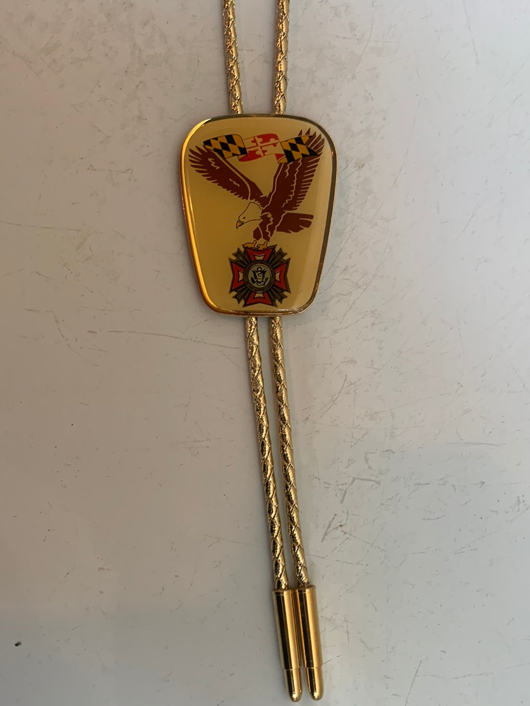Gold Bald Eagle bolo tie
