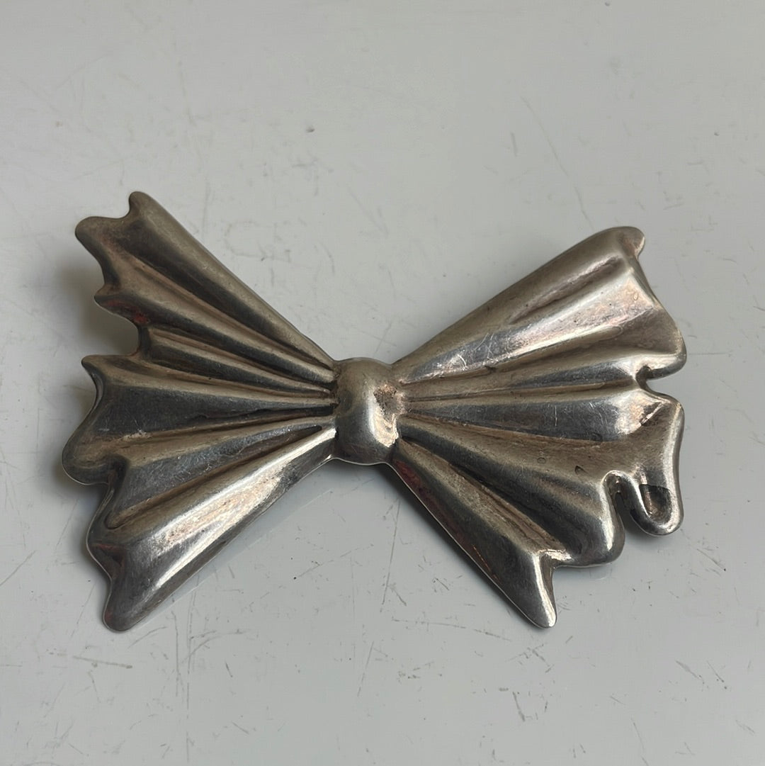 Sterling Silver Bow Brooch