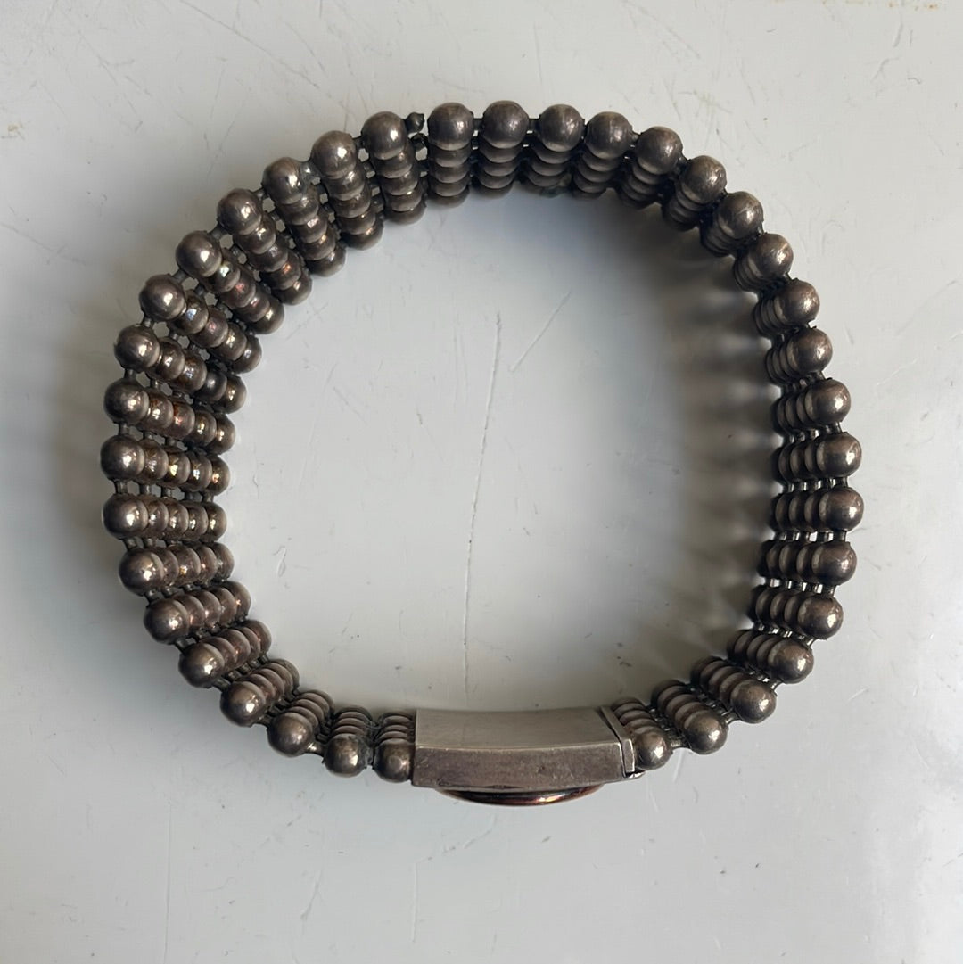 Antique Sterling Silver Bracelet with Knight Coin