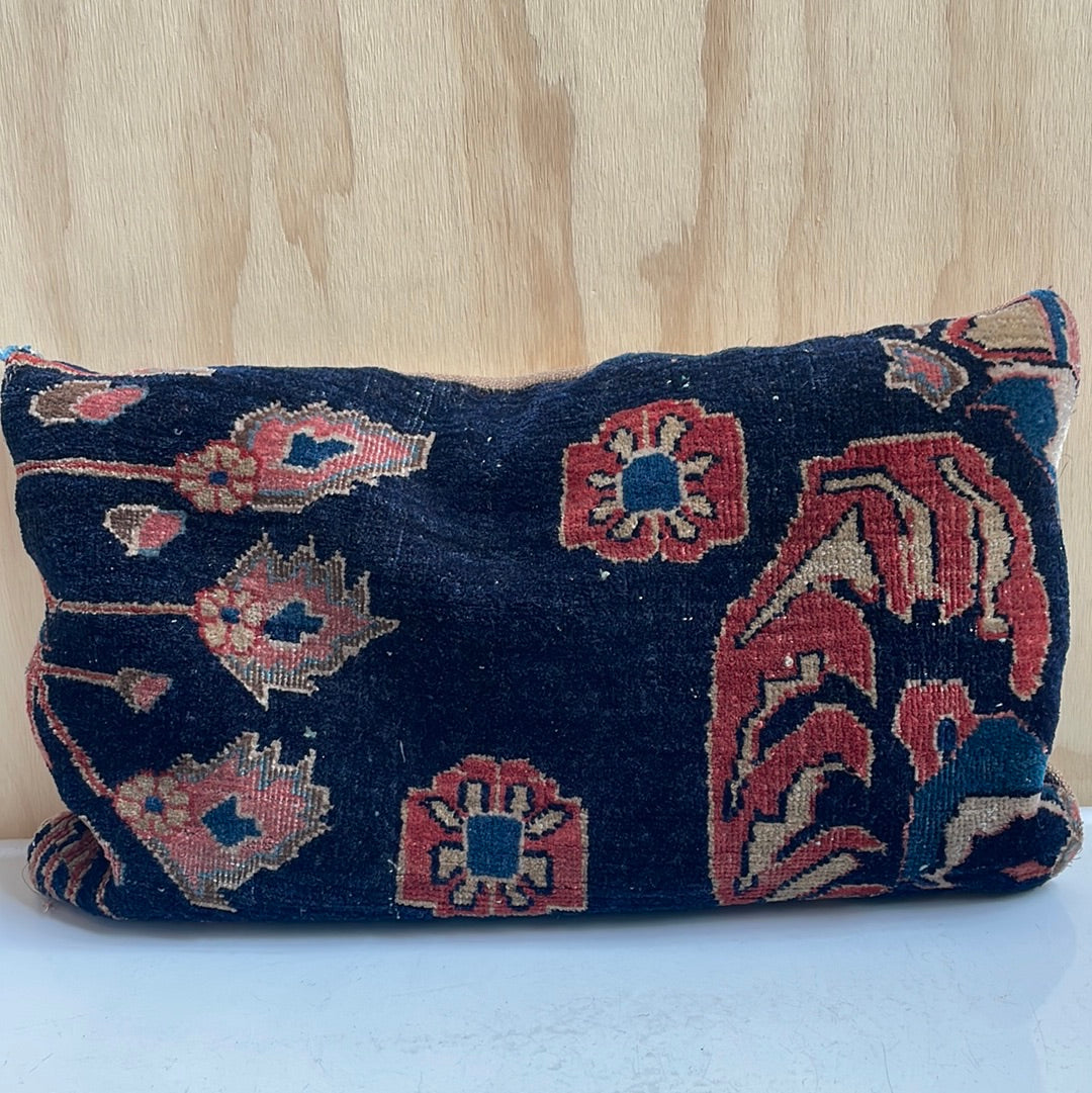 Red, Navy, Brown Floral Decorative Pillows