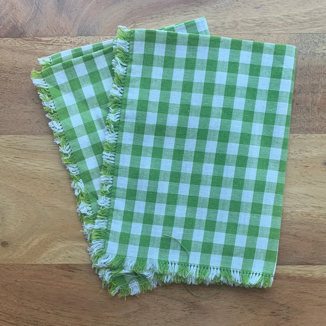 Green gingham napkins (2)