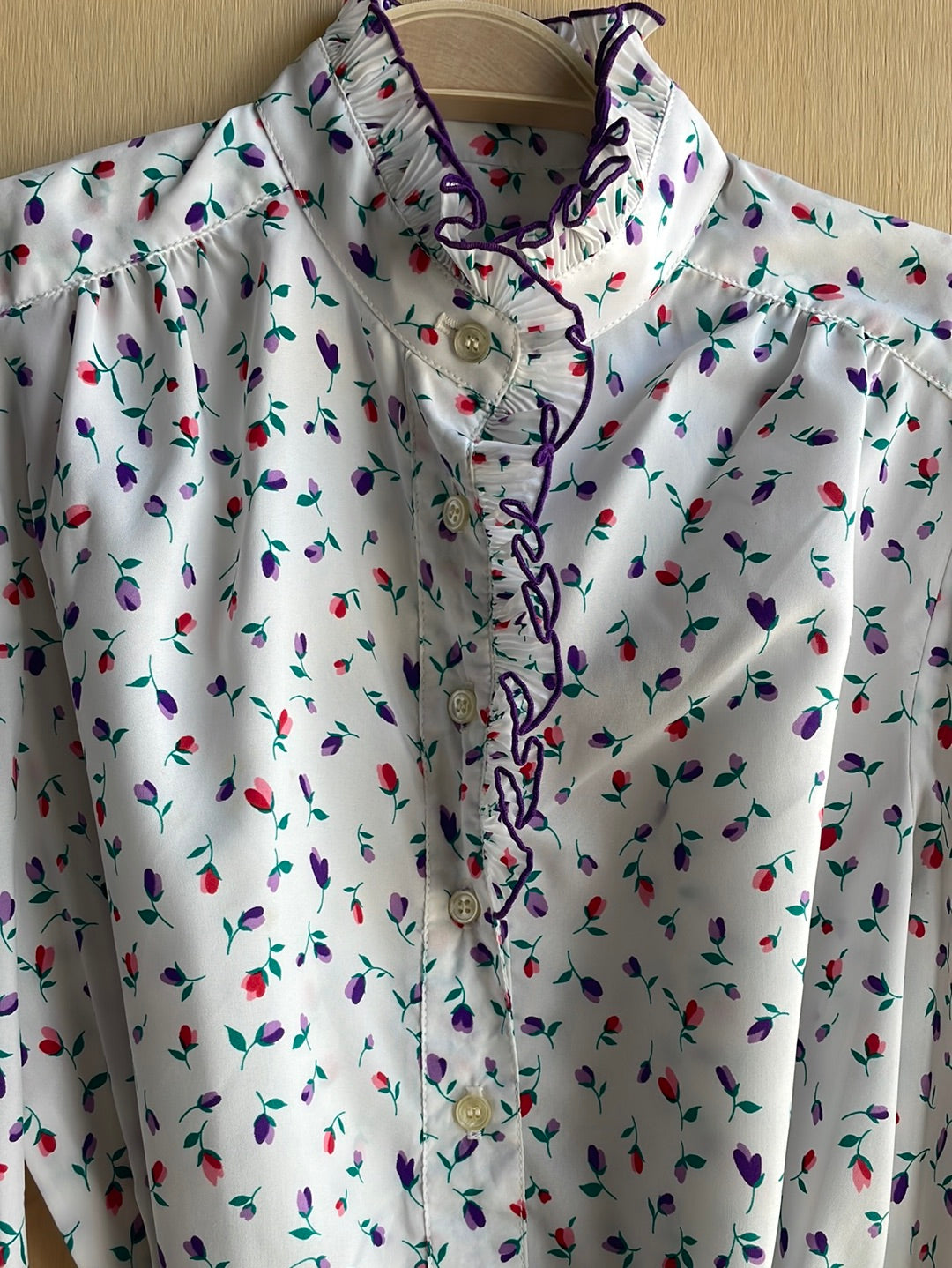 Vintage White Dress with Floral Design